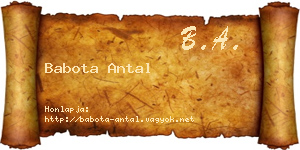 Babota Antal névjegykártya